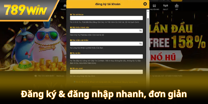 Cách đăng ký & đăng nhập nhanh, đơn giản